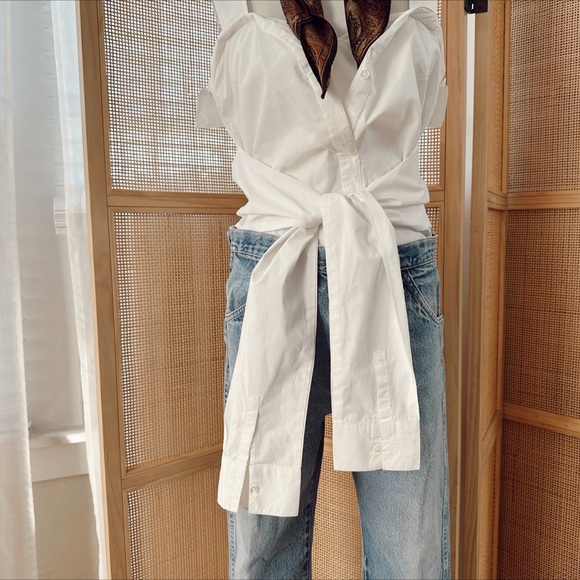 DEREK LAM cotton poplin modern structural blouse - Picture 2 of 6